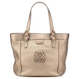 LOEWE Gold Anagram Leder Fusta Tote Golden