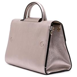 Dior-Dior Gold Medium Metallic Grained Calfskin Diorever Satchel-Golden,Other