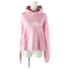 Givenchy-Givenchy Logo Cropped Hoodie Cotton XS Women-Pink