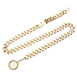 Cinto de corrente com medalha Chanel Coco Marca 31 RUE CAMBON PARIS Dourado