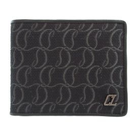 Schwarze Bi-Fold-Geldbörse von Christian Louboutin Schwarz Rot