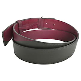 Gucci-Cinto de couro e metal masculino Gucci-Prata,Bordeaux