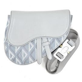 Christian Dior Gray Leather Sling Bag Brown