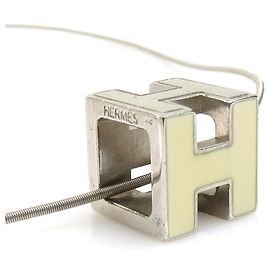 Collar Ash Cage H Cube de Hermès Plata Blanco roto