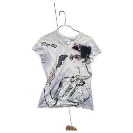 Chanel T-Shirt weiß Baumwolle Größe 36 Weiß