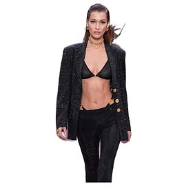 Versace Black Crystal Embellished Bra Top Spring 2020 Black