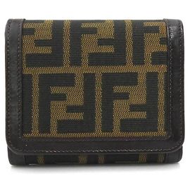 Fendi Zucca Tri-fold Wallet Brown