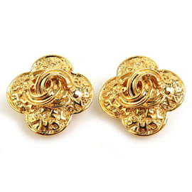 Orecchini in metallo dorato Chanel Coco Mark D'oro