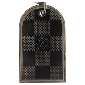Louis Vuitton-LOUIS VUITTON Damier Porte Cles Porto Address Key Ring metal M65770 Auth 127729-Silvery