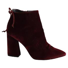 Stuart Weitzman Botas de terciopelo burdeos Burdeos