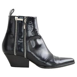Sergio Rossi Schwarze Lackleder-Stiefel Schwarz