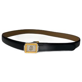 Cinto de couro vintage Cartier preto Preto