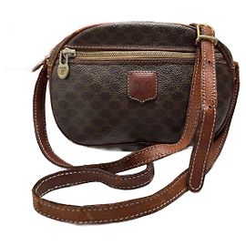 Céline Vintage Celine Triomphe Monogramm Ledertasche braun Braun