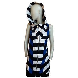 Robe à capuche JC de Castelbajac Noir Blanc Bleu