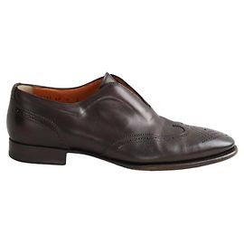 Santoni Scarpe stringate in pelle marrone Marrone