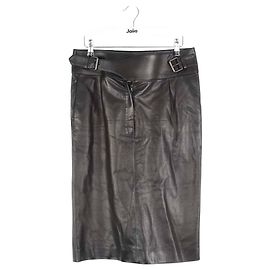 Saint Laurent Saia de couro preta Preto
