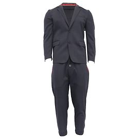Completo Due Pezzi Givenchy con Dettaglio a Righe in Lana Grigia Nero