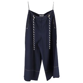 Peter Pilotto Culottes with Belt in Navy Blue Polyester Blue Navy blue