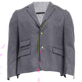 Gucci-Gucci Cambridge Flannel Jacket In Grey Wool-Grey