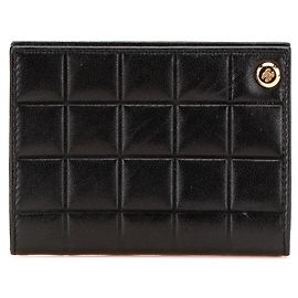 Chanel Coco Mark Choco Bar Lambskin Card Case Black
