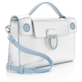 Dior-Dior Metallic Calfskin Diorever Top Handle-Blue
