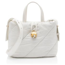 Off White Borsa tote in pelle Off-White con borchie Bianco