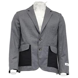 Kenzo-Kenzo Expedition Contrast Pocket Blazer in Grey Wool-Multiple colors