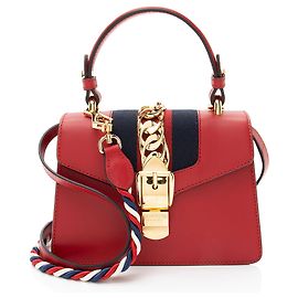 Gucci Leather Sylvie Mini Top Handle Red