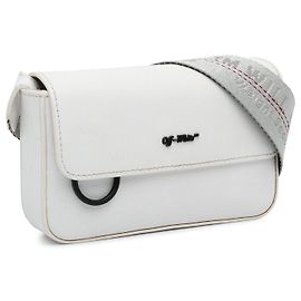 Off White Bolsa transversal de couro off-white Branco