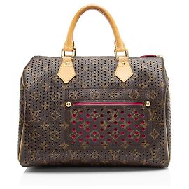 Louis Vuitton Limited Edition Monogram Perforierte Speedy 30 Tasche Braun
