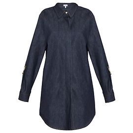 Loewe Denim Kettenhemdkleid Blau