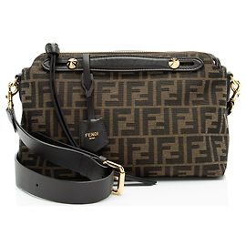 Fendi FF Canvas By The Way Soft Medium Boston Bag Brown