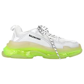 Baskets Balenciaga Triple S à semelle transparente en polyester blanc Blanc