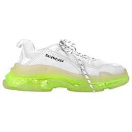 Balenciaga-Tênis Balenciaga Triple S com sola transparente em poliéster branco-Branco