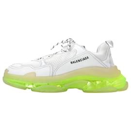 Balenciaga-Tênis Balenciaga Triple S com sola transparente em poliéster branco-Branco