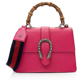 Gucci Leather Bamboo Dionysus Medium Top Handle Pink