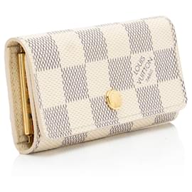 Louis Vuitton-Louis Vuitton Damier Azur 4 Key Holder-Blue