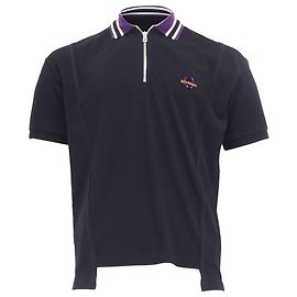 Polo à col rayé Moncler x Palm Angels en coton noir Noir