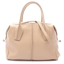 Tod's-Tod's D Styling Leather Handbag-Brown,Beige