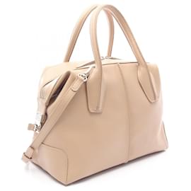 Tod's-Tod's D Styling Leather Handbag-Brown,Beige