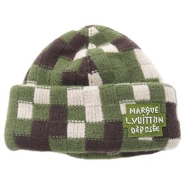 Wollstrickmütze Damouflage von Louis Vuitton Grün