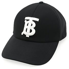 Gorra de béisbol de algodón con bordado del logo TB de Burberry Negro