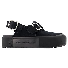 Mount Slick Sandals - Alexander Mcqueen - Black/Silver - Leather Black