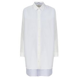 Loewe Doppel-Layer-Hemdkleid Weiß