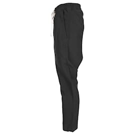 Rick Owens-Rick Owens Drawstring Drop-Crotch Pants in Black Wool-Black