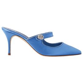 Manolo Blahnik Camparimu Jewel 070 Mules Blue