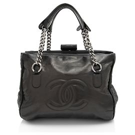 Chanel Kalbsleder Perfect Day Große Einkaufstasche Schwarz