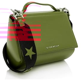 Givenchy-Givenchy Calfskin Pandora Box Logo Strap Mini Shoulder Bag-Red