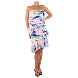 Philosophy Di Alberta Ferretti Pink dye print strapless dress - size UK 8 Pink