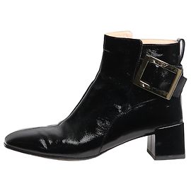 Roger Vivier Black patent ankle boots - size EU 39 (UK 6) Black